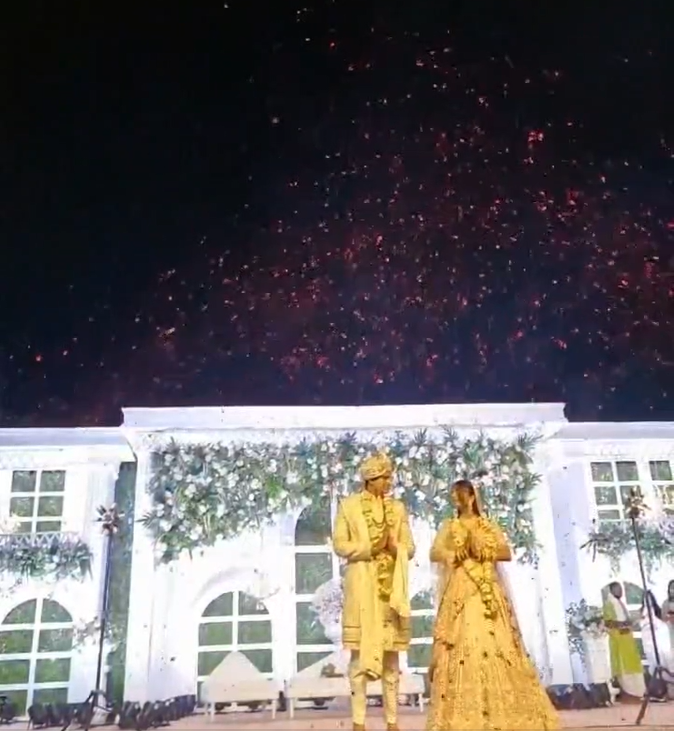 Flower Shower and Pyro for Varmala